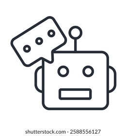 Chatbot icon. vector.Editable stroke.linear style sign for use web design,logo.Symbol illustration.