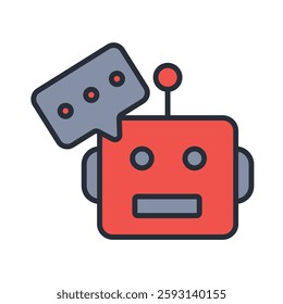 Chatbot icon. vector.Editable stroke.linear style sign for use web design,logo.Symbol illustration.