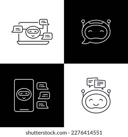 Chatbot icon. Virtual Assistant icon. Automated Chat icon. Editable stroke.