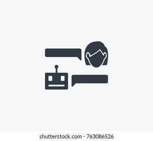 chatbot icon with woman isolated on clean background chatbot icon with robotic concept sign for your web site, mobile, logo, app and UI design chatbot icon vector illustration