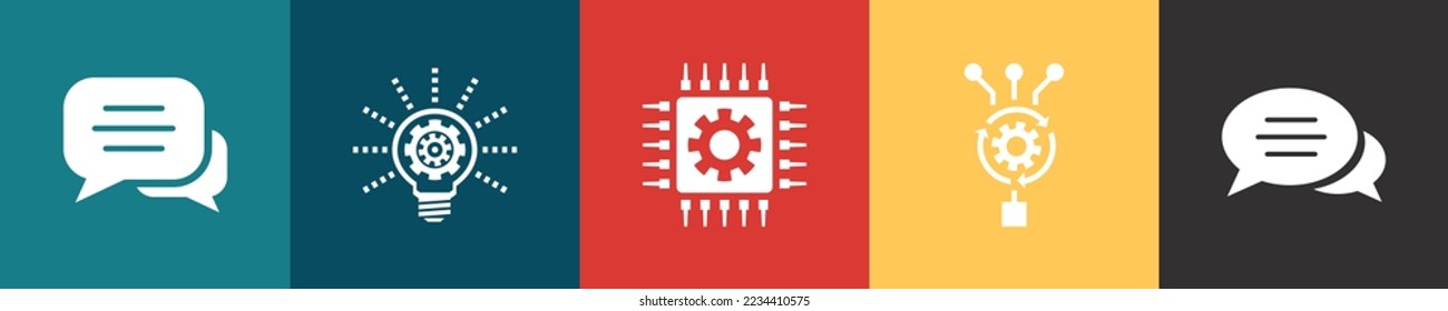 chatbot icons Infographic design template. Creative concept with 5 options