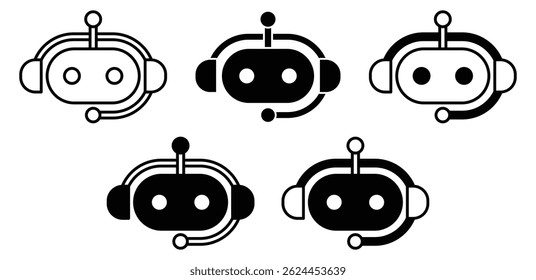 Chatbot Icons Robot Avatars Vector Design Illustration Sets