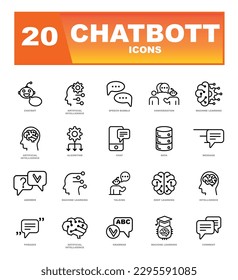 Chatbot icons set. Chatbot icon on white background.