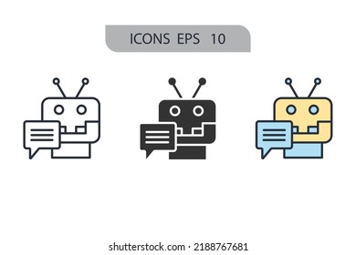 Chatbot icons  symbol vector elements for infographic web