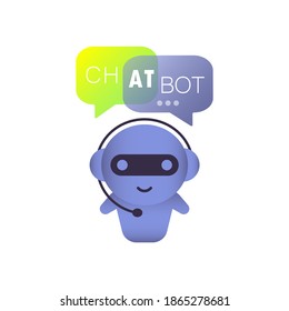 Chatbot illustration. Online assistant bot landing page template. Technical support design for web page. Virtual help website. Vector on isolated white background. EPS 10