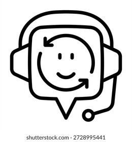 Ícone de integração do Chatbot - Estilo de ícones de contorno preto para contabilidade e negócios