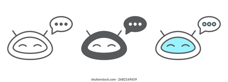Linha Chatbot e ícone de glifo, tecnologia e bot, sinal chatterbot, gráficos vetoriais, um padrão linear em um fundo branco, eps 10