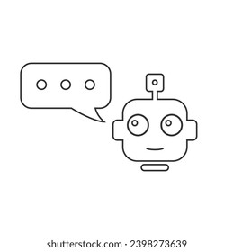 Chatbot line icon concept, chat bot or chatterbot. Robot Virtual Assistance Of Website Or Mobile Applications. Vector illustration