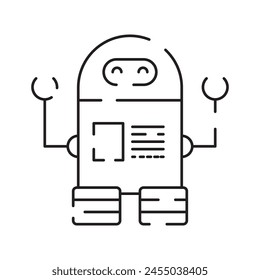 Chatbot line icon. Humanoid robot. Personal voice assistance. Smart speaker artificial intelligence. Technology sign