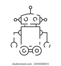 Chatbot line icon. Humanoid robot. Personal voice assistance. Smart speaker artificial intelligence. Technology sign