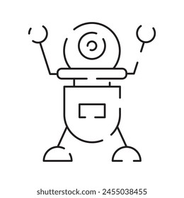 Chatbot line icon. Humanoid robot. Personal voice assistance. Smart speaker artificial intelligence. Technology sign