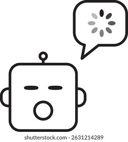 Chatbot loading outline icon. Artificial intelligence loading icon.