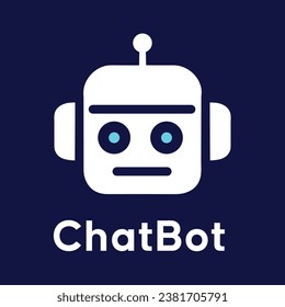 Chatbot Logo Design. Virtual Assistant Bot Symbol. Chat Bot. Vector Graphics