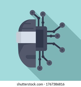 Chatbot machine learning icon. Flat illustration of chatbot machine learning vector icon for web design