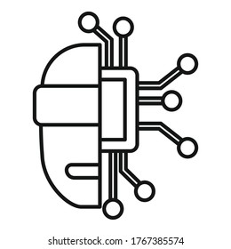 Chatbot machine learning icon. Outline chatbot machine learning vector icon for web design isolated on white background