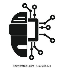 Chatbot machine learning icon. Simple illustration of chatbot machine learning vector icon for web design isolated on white background