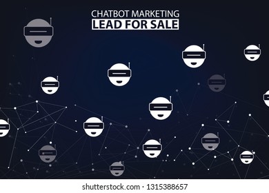 Chatbot Marketing Concept with Robot and Abstract Digital Background