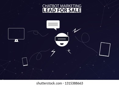 Chatbot Marketing Concept with Robot and Abstract Digital Background