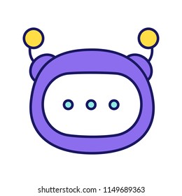 Chatbot message color icon. Chat bot.  Artificial conversational entity. Virtual assistant. Digital support service. Artificial intelligence. Isolated vector illustration