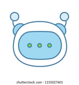 Chatbot message color icon. Chat bot.  Artificial conversational entity. Virtual assistant. Digital support service. Artificial intelligence. Isolated vector illustration