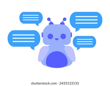 diseño de ilustración de servicio de mensajes de chatbot