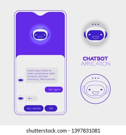 Chatbot mobile application screen mockup with various chatbot app icons