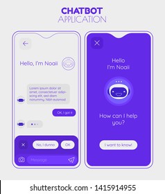 Chatbot mobile application screen mockup with various chatbot app icons