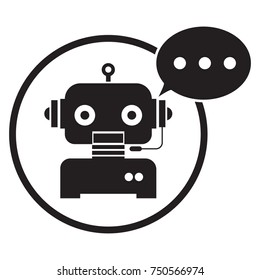 Chatbot mobile logo design on white background. Vector illustration Chatbots AI artificial intelligence technology concept. 
