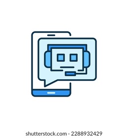 Chatbot and Mobile Smartphone Speech Bubble vector concept colored icon or design element 