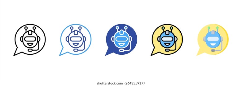 Chatbot Multi Style Icon Set