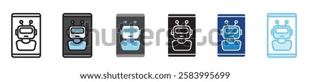 Chatbot multi-style icon, outline, flat, glyph, dual tone, line color. use for UI, UX, app and web development, digital or print. for digital industry, education, technology.