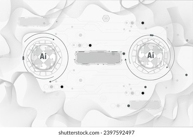 Chatbot OpenAi and line technology network background. Smart AI or Artificial Intelligence vector illustration using Chatbot.Digital technology and Abstract background concept.