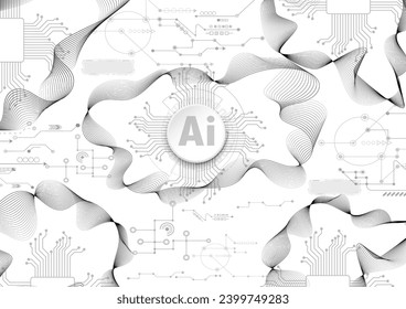 Chatbot OpenAi and line technology network background. Smart AI or Artificial Intelligence vector illustration using Chatbot.Digital technology.