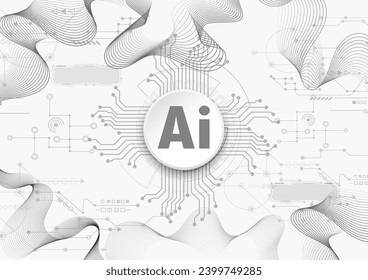 Chatbot OpenAi and line technology network background. Smart AI or Artificial Intelligence vector illustration using Chatbot.Digital technology.