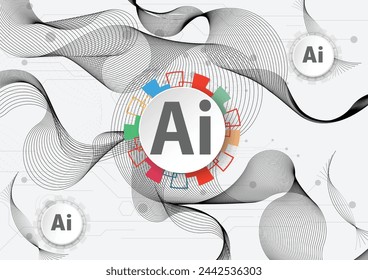 Chatbot OpenAi and line technology network background. Smart AI or Artificial Intelligence vector illustration using Chatbot.Digital technology.