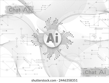 Chatbot OpenAi and line technology network background. Smart AI or Artificial Intelligence vector illustration using Chatbot.Digital technology.