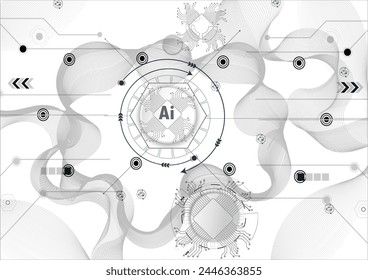 Chatbot OpenAi and line technology network background. Smart AI or Artificial Intelligence vector illustration using Chatbot.Digital technology.