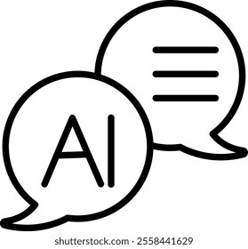 Chatbot Outline Icon Design For Personal and Commercial Use