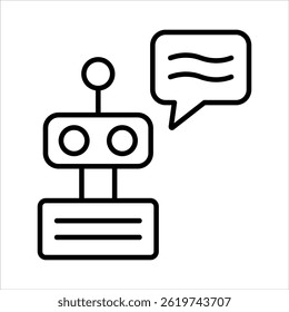 Chatbot Outline Icon. Simple vector illustration On White Background