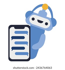 chatbot phone app illustration design