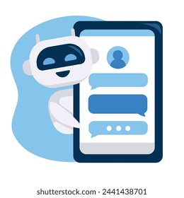 chatbot phone app illustration design