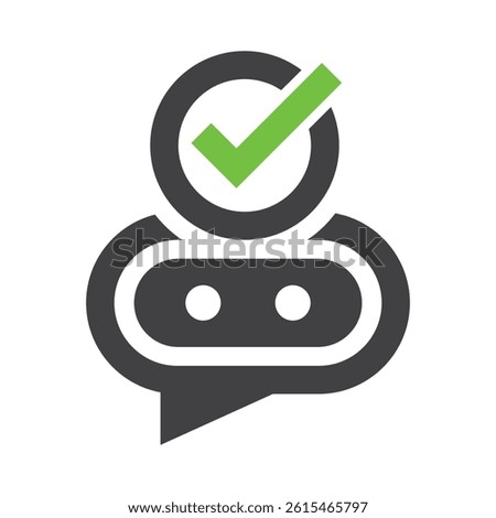 Chatbot Quality Icon – Verified AI Conversation and Service Vector Illustration
