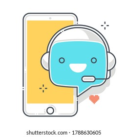Chatbot related color line vector icon illustration set. Machine learning artificial Intelligence. Robotics and commerce concept. The composition is infinitely scalable.