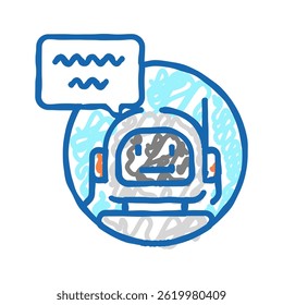 chatbot robô doodle ícone esboço vetor. sinal robô chatbot. ilustração símbolo isolado