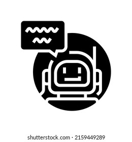 chatbot robot glyph icon vector. chatbot robot sign. isolated contour symbol black illustration