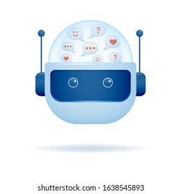 Chatbot robot head icon with Speech Bubbles. Vector illustration.