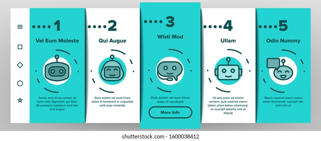 Chatbot Robot Onboarding Mobile App Page Screen Vector