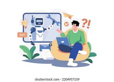 Chatbot robot support people in the office.