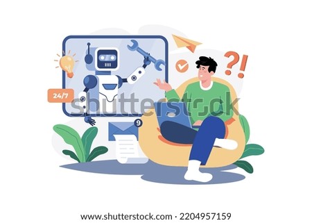 Chatbot robot support people in the office.
