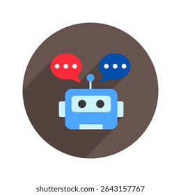 Chatbot cor arredondada, mini ícone de ilustração. use para conceito moderno, impressão, UI, kit UX, web e desenvolvimento de aplicativos. Vetor relacionado à oferta de produtos, marketing, negócios.